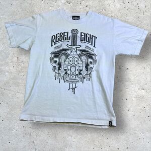 Rebel Eight REBEL8 Skull Sword T-Shirt White Tattoo Art Graphic Tee Men's M